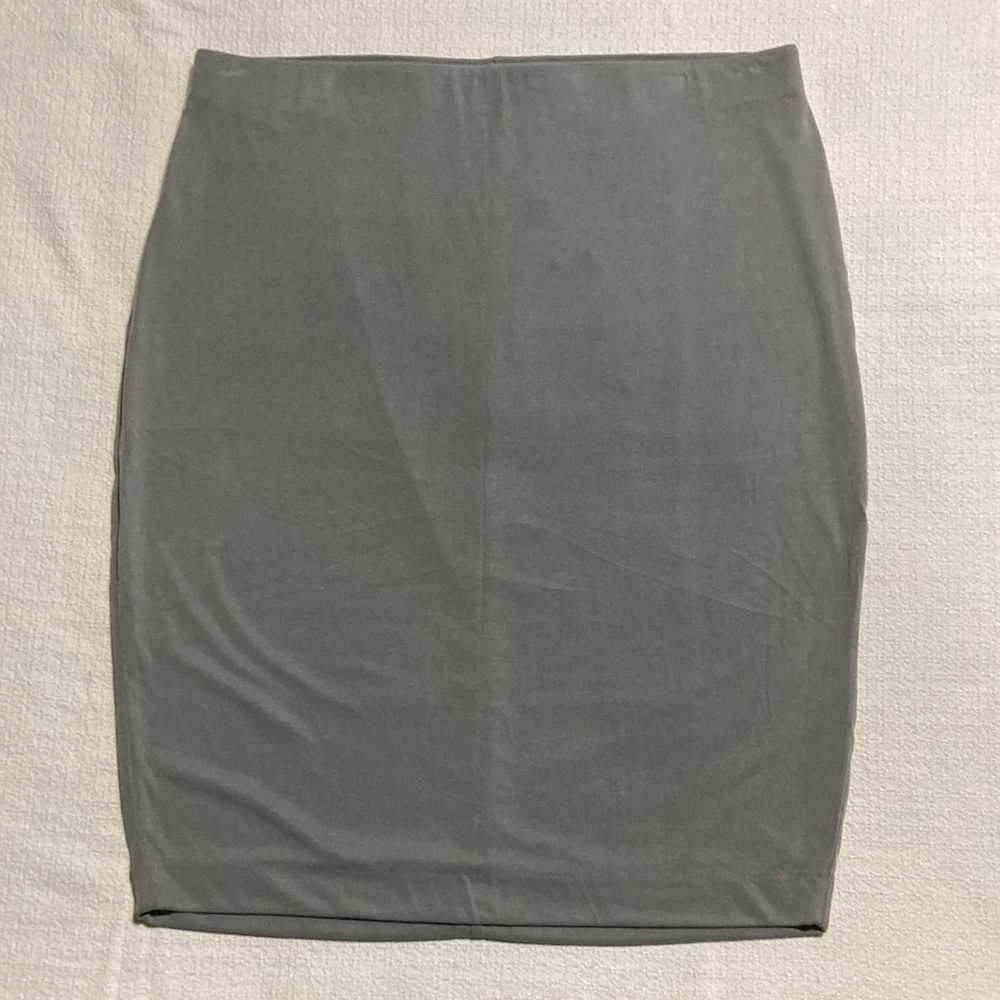Express NWT Stretchy Midi Skirt Stone Gray Color Size XL
